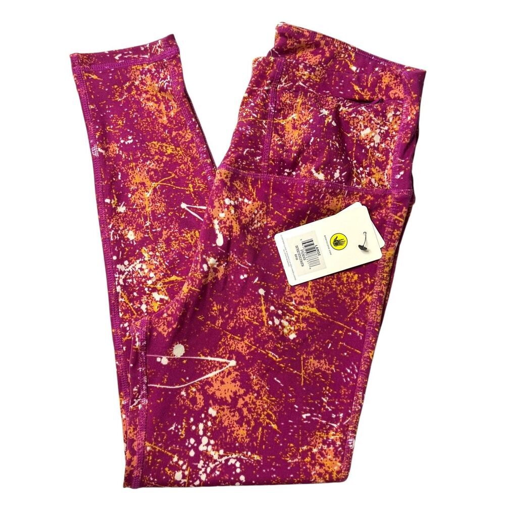 Body Glove Women's Leggings High Waist Athletic Purple Distressed Texture Large